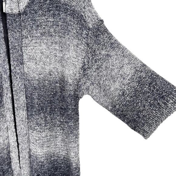 Chicos Sz Medium 1 8/10 WOOL BLEND Winter Navy Blue Sweater Shirt Top Cozy - Picture 4 of 8